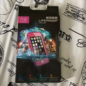Pink Lifeproof Fre case for iPhone 6